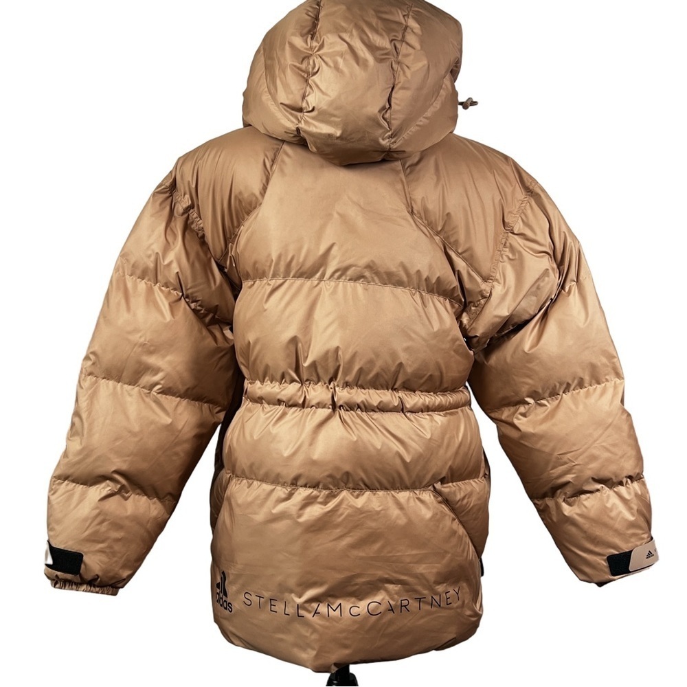 Adidas by Stella McCartney Tan Hooded Puffer Jacket, Size Small - Picture 6 of 16